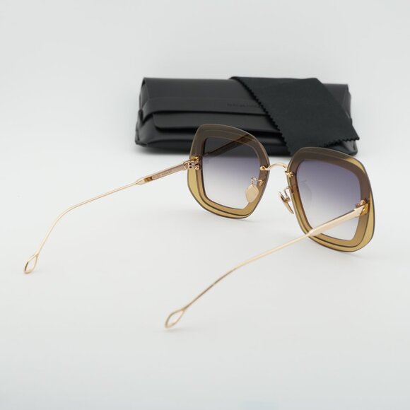 Isabel Marant IM 0047/S 0DYG 9O Geometric Sunglasses - Gold/Yellow/Smoke